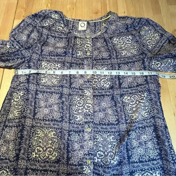 2 for$15 Anthropologie Purple Paisley Tunic Top - Picture 5 of 10